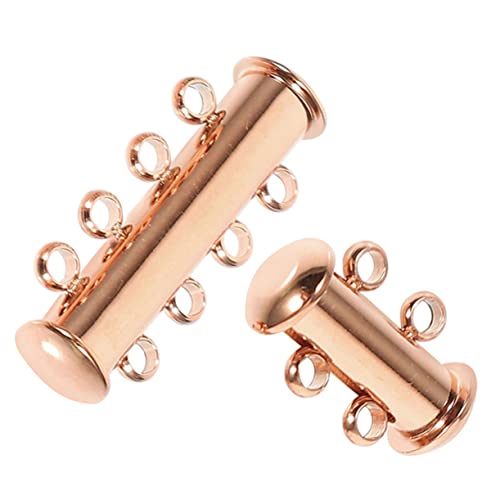 EXCEART 2St Halskette Verschluss Schmuck Haken Halskettentrenner verschlüsse für halsketten Multi-Halsketten-Layering-Verschluss Halskette Verbindungsverschluss Rostfreier Stahl Rose Gold von EXCEART