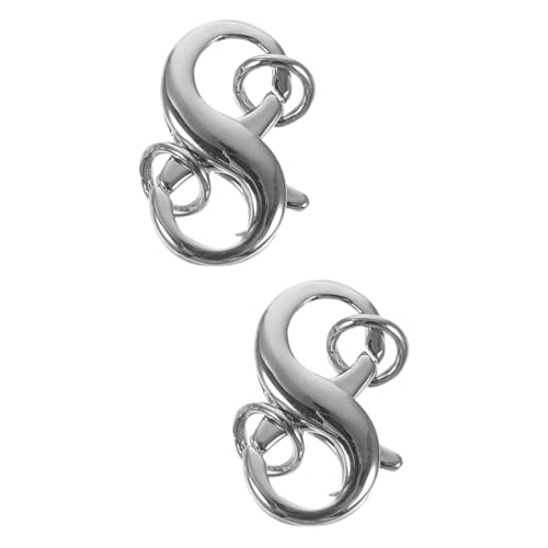 EXCEART 2St Hummerschere schmuck DIY verschluss Halskette Verbindungsverschluss Schlüsselringverschluss Verschlüsse zur Schmuckherstellung Karabinerverschluss aus Metall Kupfer Silver von EXCEART