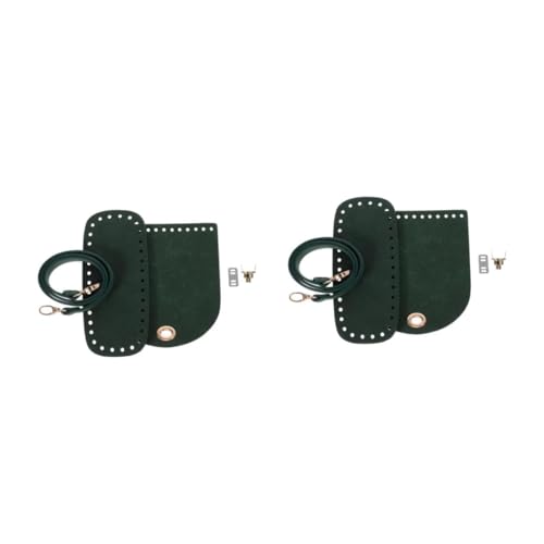 EXCEART 2St Kit zur Herstellung von Pu-Beutel Geldbörsenunterteile zum Häkeln Häkeltaschen-Kit schultertasche Bausatz zum Selbermachen einer Handtasche Pu-Geldbeutel-Bastelset Dark Green von EXCEART