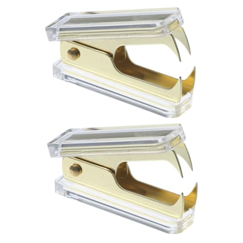 EXCEART 2St Klammer Anstieg Auto Clip-Entferner-Werkzeug Zange trimmen office organizer büro organizer the tools stifttaschenlampe tabel Bürozubehör Nagel entfernen Abzieher Metall Golden von EXCEART