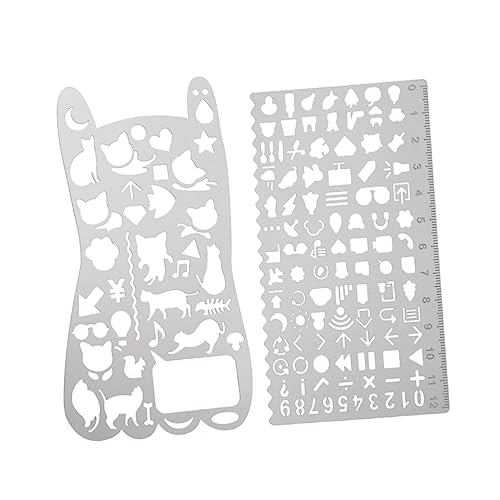 EXCEART 2St Malvorlagen scrapbook schablonen zeichenschablonen Scrapbooking-Schablone schablonen set DIY-Kunstschablone DIY Schablone Zeichnungsvorlagen Schablonen zum Malen Silver von EXCEART