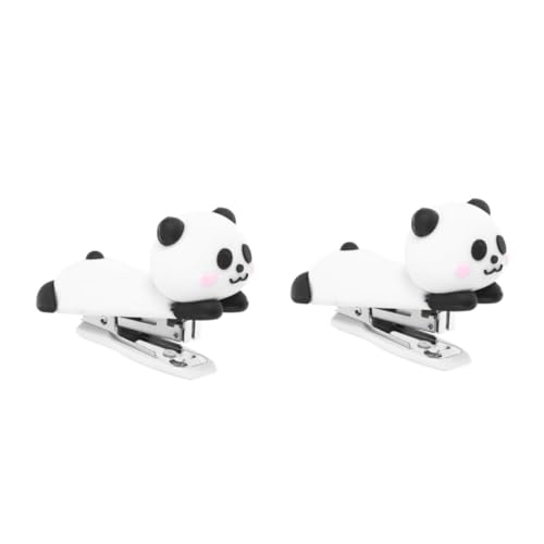 EXCEART 2St Panda-Hefter lustiger Hefter Mini-Bürobedarfsset Panda Desktop-Hefter Hefter Mini-Tischhefter Hefter für den Schreibtisch Schreibtischzubehör für Metall von EXCEART