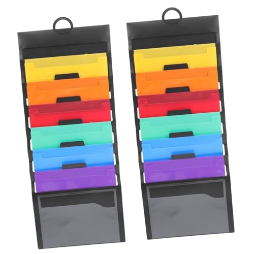 EXCEART 2St Regenbogen-Akkordeontasche Aktenordner zum Aufhängen an der Wand Wandmontierte Aktenordner kühlkorb einkaufskorb storage baskets Dokumentenorganisator tragbare Dokumentenmappe von EXCEART