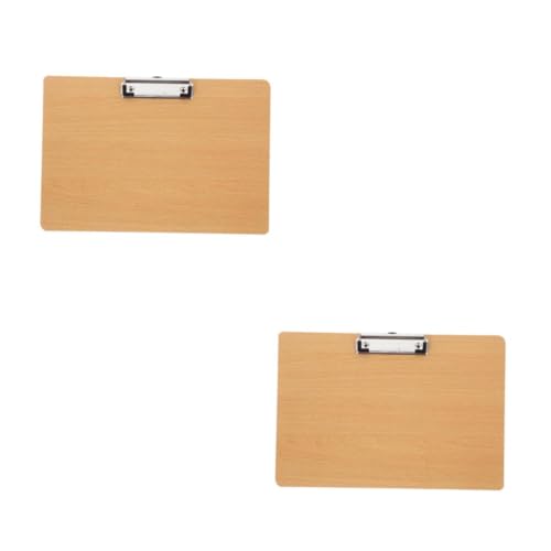 EXCEART 2St Schreibblock-Clip Dokumentenhalter Klemmbrett-Clip Klemmbrett schwer Rezeptordner Datei Zwischenablage Klemmbretter Clipboard-Clips Zwischenablageordner Malbrett MDF Khaki von EXCEART