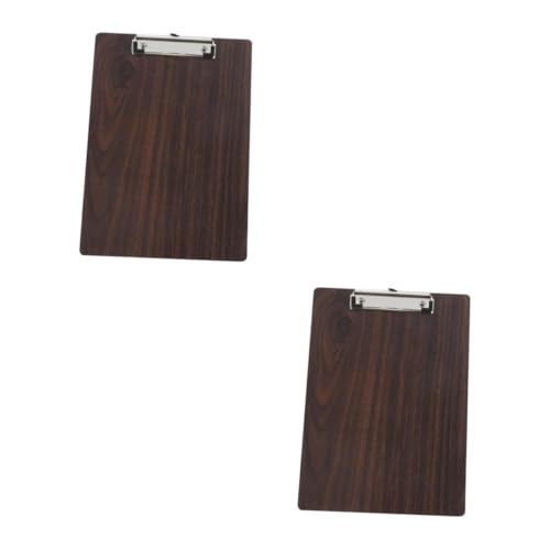 EXCEART 2St Zwischenablage Holz Clipboard Zeichenbrett zeichenmappe Clipbrett klappbrett professionelle Brettklemmen Tonpapierpalette Zeichenzubehör Papierordner Holz und Edelstahl Coffee von EXCEART