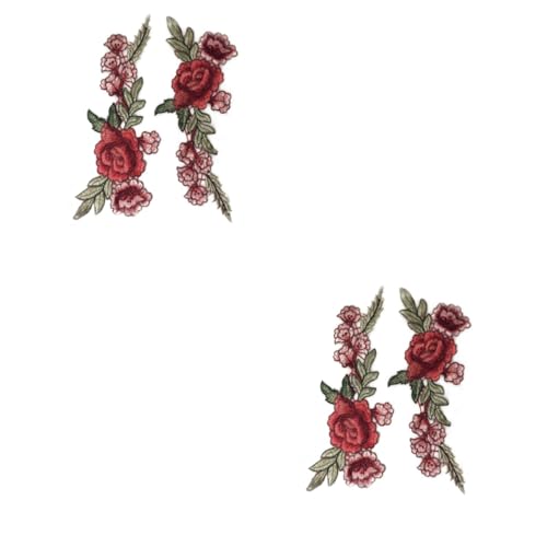 EXCEART 2St die chinesen graceling Rosenmuster gracy bügel Blumenstickerei für Bekleidung Flash-Kostüm gestickte Aufnäher mit Rosen Rosenstickerei groß die Blumen Banner Applikationen von EXCEART