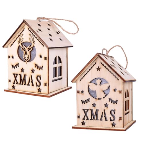 EXCEART 2Stücke Leuchtende Holzhaus Anhänger Für Weihnachten Dekorative Hängedekoration Für Kinderzimmer Und Weihnachtsfeier Holzfarbe Entzückende DIY Requisiten EXCEART 2Stücke Leuchtende Holzhaus Anhänger Für Weihnachten Dekorative Hängedekoration Für Kinderzimmer Und Weihnachtsfeier Holzfarbe Entzückende DIY Requisiten von EXCEART