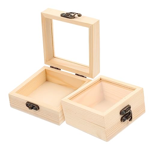 EXCEART 2er-box Aus Holz Tragetaschen Zur Aufbewahrung Mit Deckel Mit Deckel Schmuck-organizer Dekorationen Für Terrarien Moisennette-schmuck Legierung von EXCEART