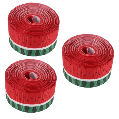 EXCEART 3 Rollen Wassermelonenband geschenkband geschenkverpackung Schleifenband Blumendekorationsband verpackungsband Post verdrahtetes Band Tassen dekoratives Band Sommerband Polyester von EXCEART