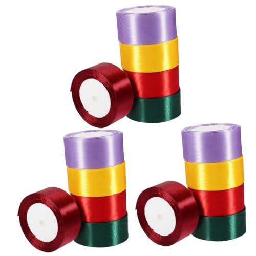 EXCEART 3 Sätze 4 Cm Breites Satinband Hochzeitsband Schmücken Schleife Sackleinen Band Umwickeln Ribbon Bandfeile Praktisches Geschenkband Neuheit Geschenkband Polyester 5 Rollen * 3 von EXCEART