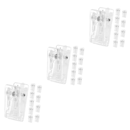 EXCEART 3 Sätze Ausweisinhaber Chip-clips Kabelclip Clips Für Ausweise Büroklammern Wäscheklammern Zum Aufhängen Von Kleidung Klebstoff Posteraufhänger Transparent Stahl 10 Stück * 3 von EXCEART