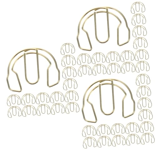 EXCEART 3 Sätze Büroklammer Für Kopfhörer Clip Für Holzarbeiten Büroklammern Groß Riesige Büroklammern Drahtklammern Klemmbretter Kleine Heftklammern Golden Metall 50 Stück * 3 von EXCEART