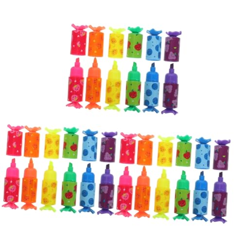 EXCEART 3 Sätze Candy Highlighter Mini-marker Büroartikel Büromaterial Schulzeug Löschbare Stifte Süßes Stationäres Lesezeichen Textmarker Für Die Schule Bunter Filzstift Pvc 24 Stück * 3 von EXCEART