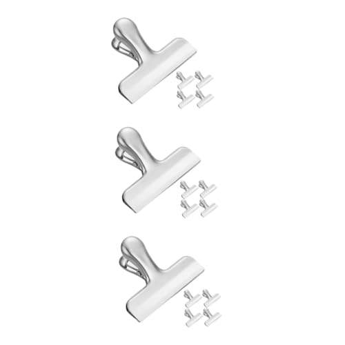 EXCEART 3 Sätze Edelstahlclip Frischhaltetüten Clips Mehrzweck Clips Büroklammern Sichere Clips Papierklammer Aus Edelstahl Binder Büroklammer Rostfreier Stahl Silver 5 Stück * 3 von EXCEART