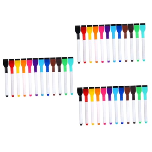 EXCEART 3 Sätze Farbiger Whiteboard-stift Kreide Weiß Buntstifte Trockenlöschstift Schwarze, Trocken Abwischbare Marker Textmarker Stifte Grafische Markierungen Filzbürste 12 Stück * 3 von EXCEART