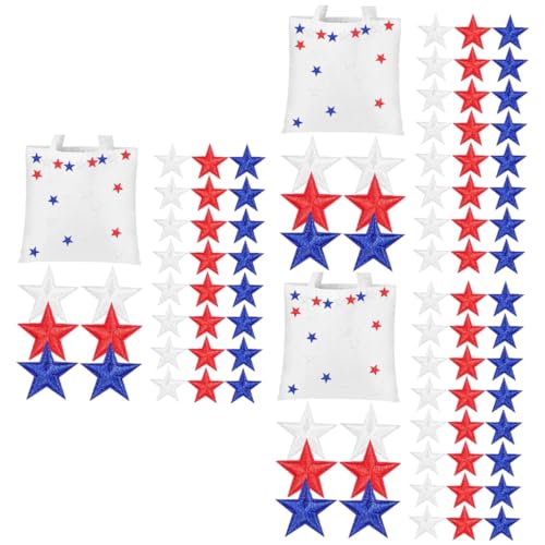 EXCEART 3 Sätze Fünfzackiger Stern-stickaufnäher Größenmarkierungen Für Kleiderbügel Zubehör Schwimmerventil Verzierte Maske Zeichen Nackenrolle Befestigung Flecken Stickgarn 80 Stück * 3 von EXCEART
