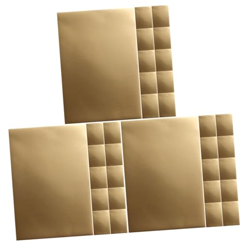 EXCEART 3 Sätze Goldener Karton Farbiges Kopierpapier Pergamentpapier Bastelfaltpapier Pastell Bastelpapier Bastelkarte Geschenkpapier Seidenpapier Einwickeln Band Das Papier 25 Blatt*3 von EXCEART