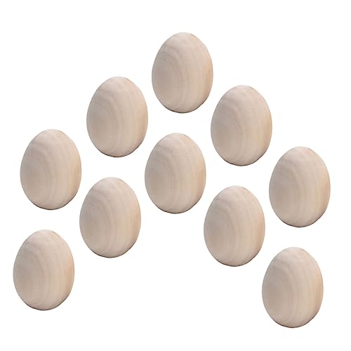 EXCEART 3 Sätze Handbemalte Holzeier Bastelset Basteln Für Hand Eierkocher Eierpfanne Shaker-eier Ostern Unbemaltes Ei Ostereier Aus Holz Selber Machen 10 Stück * 3 von EXCEART