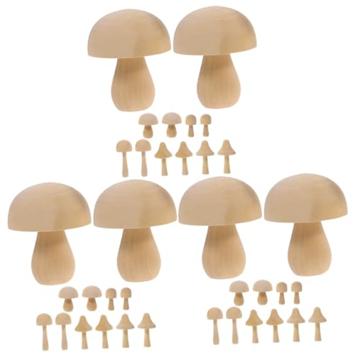 EXCEART 3 Sätze Holz Kleine Pilz Dekoration Bonsai Dekoration Diy Mikrolandschaft Dekoration Pilzfiguren Dekoration Pilze Pilz-kit Pilzdekorationen Pilzzeug Simulationspilz 12 Stück * 3 von EXCEART