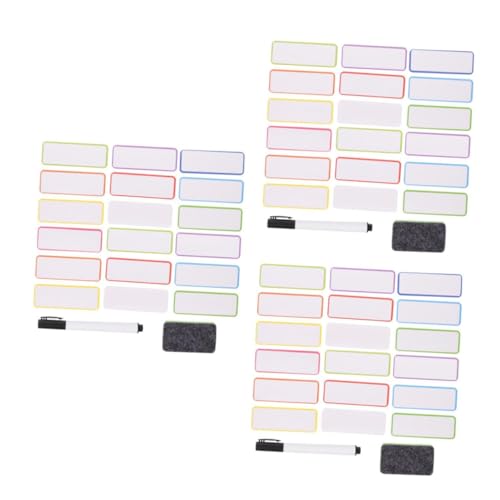 EXCEART 3 Sätze Magnetisches Etikett Büroetiketten Magnetisch Haftetiketten Magnetisch Trocken Abwischbare Haftnotizen Namensetiketten Mini-whiteboard Magnetisches Material 60 Stück * 3 von EXCEART