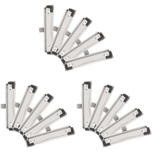 EXCEART 3 Sätze Mappe Zwischenablage Clips Klemmbretthalter Korkplatte Schreibtafelklemmen Faltbar Klemmbretter Klemmbrett-clip Datei-organizer-clip Planke Metall Silver 5 Stück * 3 von EXCEART