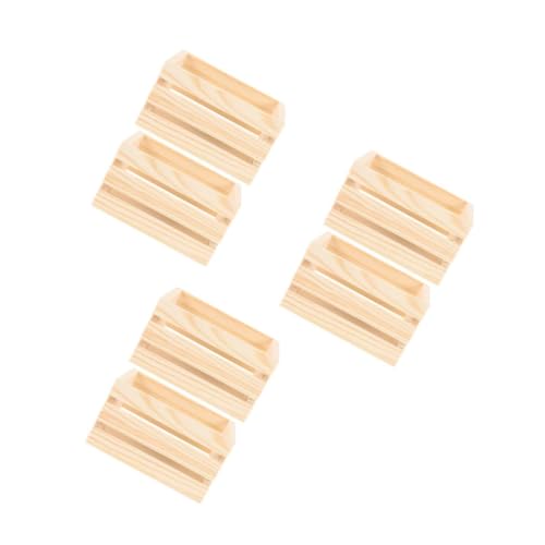 EXCEART 3 Sätze Mini-holzkorb Puppenhaus-obstkorb Holzkörbe Holzkisten Zur Aufbewahrung Zubehör Für Den Puppenhausgarten Mini-kisten Holzkisten Zum Basteln Miniatur-dinge Beige 2 Stück * 3 von EXCEART