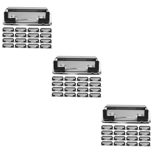 EXCEART 3 Sätze Ordner-clip Büroorganisation Schreibtisch Organisation Metallklammern Brief Große Bindeklammer Dokumente Ordner Schulbedarf Büroklammern Vernickelt Silver 18 Stück * 3 von EXCEART