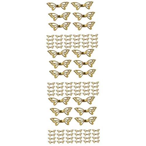 EXCEART 3 Sätze Schmetterling-anhänger Weihnachten Weihnachsgeschenk Buterfly Flügeldekoration Goldene Anhänger Schmetterlingsanhänger Aus Legierung Frauenhalskette 100 Stück * 3 von EXCEART