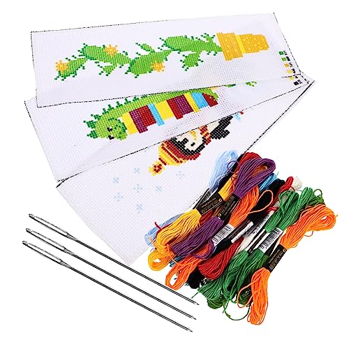 EXCEART 3 Sätze gestanzte Kreuzstichpackungen Sticksets für Erwachsene Kreuzstichmuster embroidery set Kreuzstich-Sets zum Selbermachen Lesezeichen zum Sticken und Nähen Polyester von EXCEART