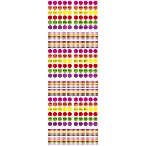 EXCEART 3 Stück 6 Tag Aufkleber Verkaufsetiketten Papiermarktaufkleber Kreative Schilder Etikettenpapier Runde Preisschilder Markierungsetikettenaufkleber von EXCEART