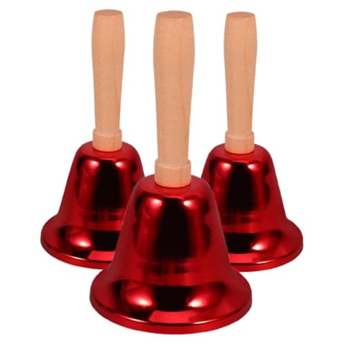 EXCEART 3 Stück Handringglocke Rufglocke Klassenzimmerglocke Abendessenglocke Handglocken Hotelglocke Laute Handglocke Klarer Klang Glockenring Glockenspiel Türklingel von EXCEART