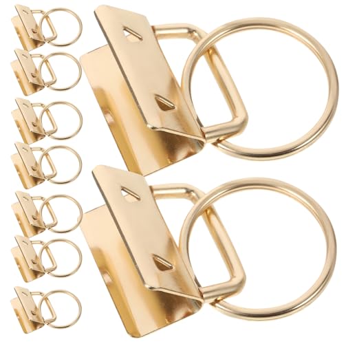 EXCEART 30St Schlüsselanhänger-Gurtbandclip Hardware einziehbarer Schlüsselanhänger Perle Schlüsselanhänger seidenband bandfeile Taschenzubehör selber machen Bandendenklemmen Eisen Golden von EXCEART