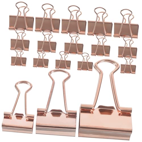 EXCEART 30St bürobedarf büroklammern multifunktionsbügel clipboard dip clip klipps ordner dokumentenmappe papierklammern süße Bindeklammern Befestigungsclips für Dokumente Metall Rose Gold von EXCEART