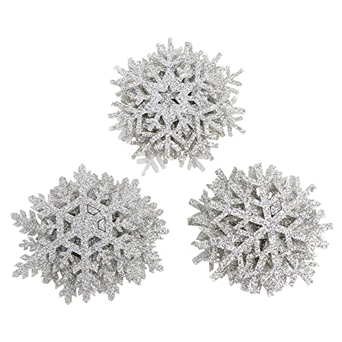 30pcs Schneeflocke Patches Hand Crochet Spitze Deckchen für Handwerk Schneeflocke Mini Deckchen Spitze Untersetzer Baumwolle Applikationen Patches für Kleidung Stirnbänder Hüte Silber von EXCEART