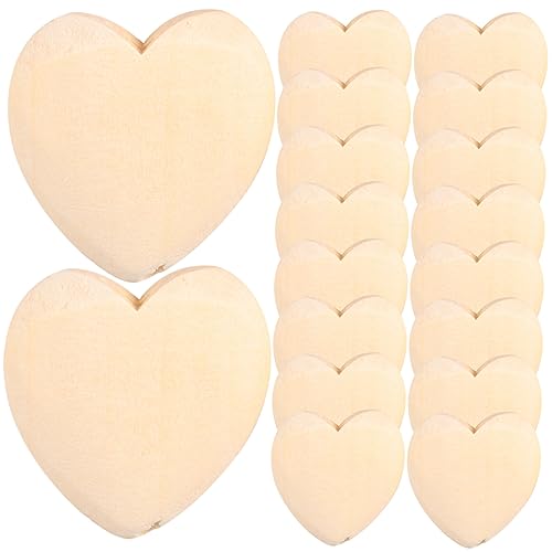 EXCEART 30st Pfirsich-herz-hängestücke Herzförmige Verzierung Valentinstag Herzschmuck Valentinstag Bastelperlen Herz Dekorationen Rustikaler Hochzeitsausschnitt Diy-material Holz von EXCEART