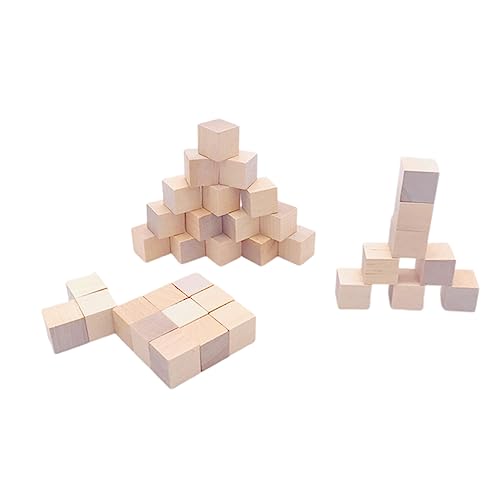 EXCEART 36St Bastelwürfel holzspielzeug holzbausatz holzspielsachen Holzspielzeug für Holzblöcke holzstücke quadratischer Holzblock Würfel selber machen kleiner Block Bambus von EXCEART