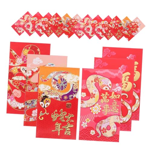 EXCEART 36st Schlangen-sternzeichen-glückssiegel Chinesisches Neujahr Hongbao Geldumschläge Chinesisch Chinesische Neujahrsgeldumschläge Geldumschläge Für Bargeld Geldumschlag Rot Papier von EXCEART