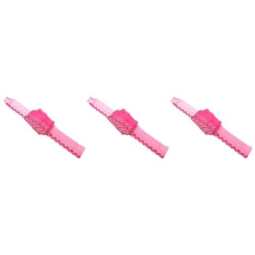 EXCEART 3St Accessoires aus Mesh-Spitze elastisches Spitzenband wandpaneel dekoration Materialverpackungsdekoration dekorativer Blumenhäuschen Stoffband Spitzenapplikation Polyester Rosy von EXCEART