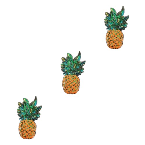 EXCEART 3St Ananas-Pailletten-Patch muttertagsgeschenk zum basteln sticken Jacke Patch rucksackbeutel rucksaxk caps Aufkleber Rand kompakte Kleiderflicken abriebfeste Hutaufnäher Polyester von EXCEART