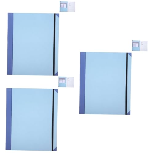 EXCEART 3St Mappe Quittungsorganisator Magazinhalterung expandierender Dateiordner Expanding-Dateiordner Erweiterbarer Aktenordner Speicherdateiordner Office-Datei-Organizer Papier Blue von EXCEART