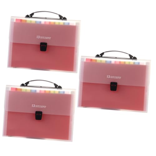 EXCEART 3St Mappe aufbewahrungsdose storage boxes büroartikel Aufbewahrungs-Box büro accessoires ordnee expandierender Papierordner erweitern Aktenverwalter Clip Dokumentenhalter Colorful von EXCEART