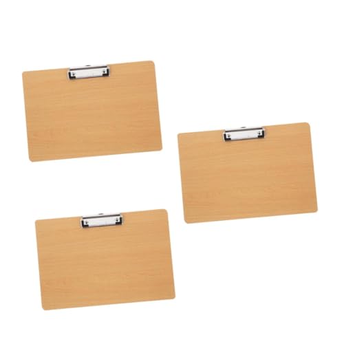 EXCEART 3St Schreibblock-Clip Datei-Organizer-Zwischenablage Zeichenbretter für Künstler Rezeptordner Clipboard-Clips Bau-Zwischenablage Zwischenablageordner Clipboard-Ordner MDF Khaki von EXCEART