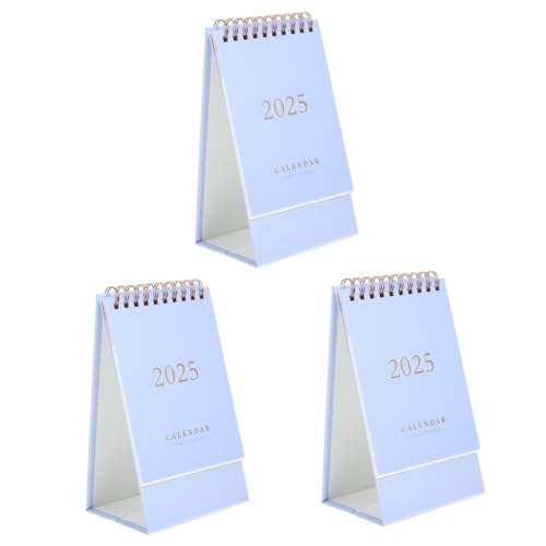 EXCEART 3St Tischkalender 2025 planer kalender Staffelei Kalender Mini-Kalenderständer Dekorativer Kalender Bürokalender Büromonatskalender filigraner Monatskalender Papier Violett von EXCEART