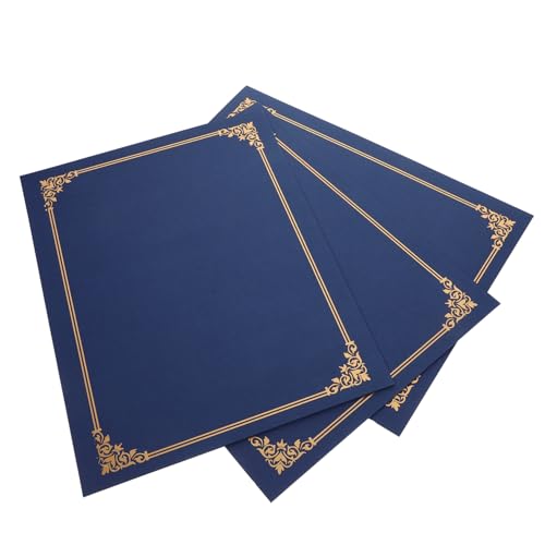 EXCEART 3St Zertifikatshülle Zertifikate blaue Ordner Diplominhaber, Zertifikatsinhaber Gold Medaille vergeben dokumentenmappe Urkundenmappe Ehrenurkundenhülle Diplom-Cover Papier Navy von EXCEART