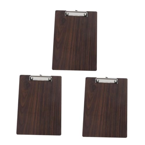 EXCEART 3St Zwischenablage Holz Clipboard Zeichenbrett Clipbrett Tragbares Clipboard Zeichenzubehör, Tafelklammern Deckenprojektor Bastelbrett Künstler-Klemmbrett Holz und Edelstahl Coffee von EXCEART