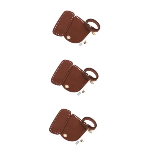 EXCEART 3st Bausatz Zum Selbermachen Einer Handtasche Geldbörsenunterteile Zum Häkeln Häkeltaschen-kit Taschenbausatz Gehäkeltes Portemonnaie-set Schultertaschen-bastelset Coffee Pu von EXCEART