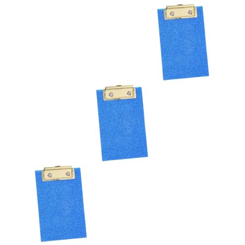 EXCEART 3st Ordner Wordpad Schreibtisch-organizer Dateiordner-zwischenablage Zwischenablageordner Frauen Speicher-zwischenablage Büro Clips Klemmbrett Papier Bretter Eisen Blue von EXCEART