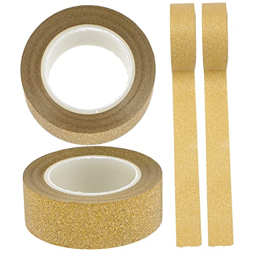 EXCEART 4 Rollen Aufkleber Für Geschenkverpackungen Farbband Regenbogen-klebeband Farbige Aufkleber Bandspender Blumenband Funkeln Farbiges Abdeckband Dekoratives Klebeband Golden Papier von EXCEART