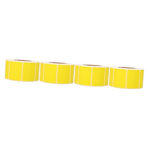 EXCEART 4 Rollen Farbiges Thermopapier Vinyl-Aufkleber Kreis Aufkleber für Thermodrucker Etiketten Dank Farbige Thermopapier Preisetikett Aufkleberdruckpapier Aufkleberdruckerpapier Yellow von EXCEART