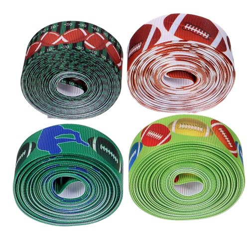 EXCEART 4 Rollen Fußball-Linienbänder Geschenkband Linealband Band zum Verpacken Streamer weißes Band seidenband ribbon ripsband wohnraumdeko Festival-Paketband Wickelband Stoff Colorful von EXCEART